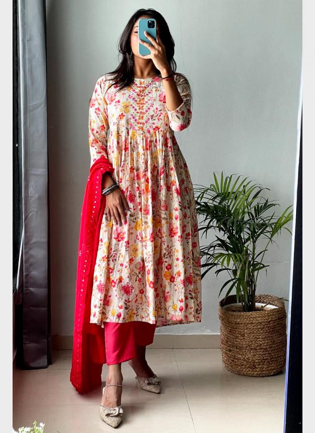 Pure Viscose Multi Colour Party Wear Hand Work Readymade Salwaar Suit